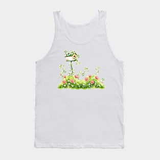 Image: Watercolor, Plants and birdhouse Tank Top